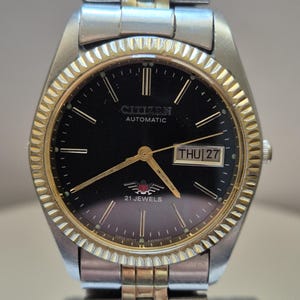 Vintage Citizen Eagle 7 Automatic Watch, Two-tone Fluted Bezel
