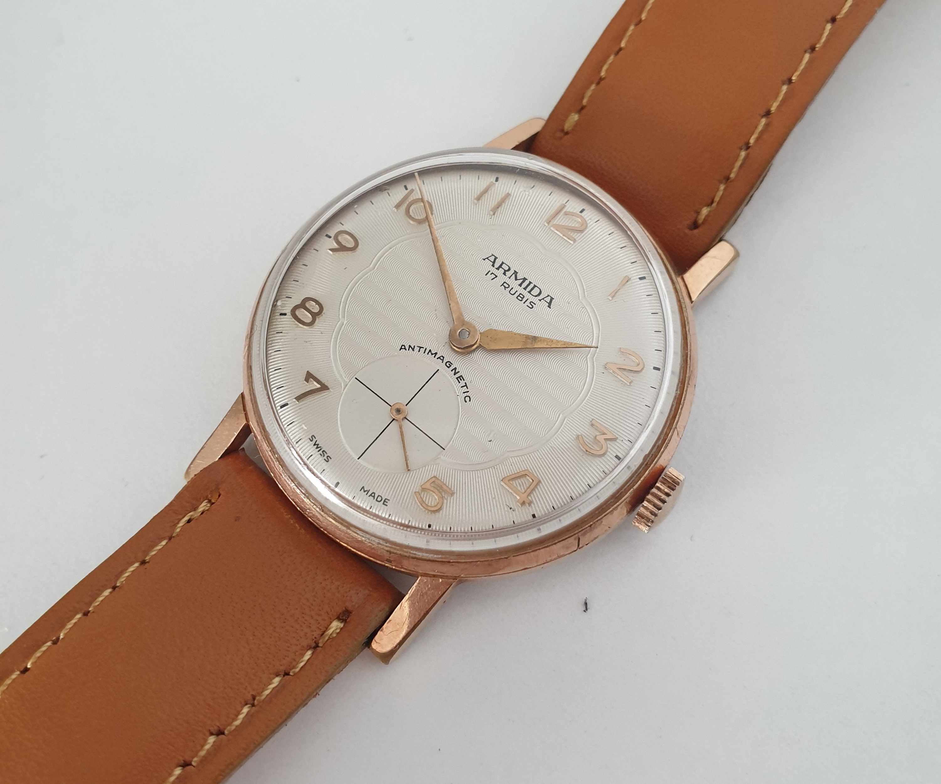 18mm MORELLATO Mocha Brown カイマンワニ AMADEUS（Morellato