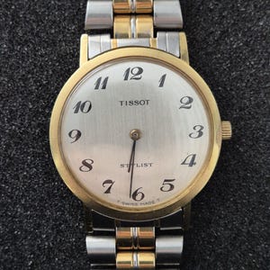 Rare Tissot Stylist Hand Winding Watch 1980s,Two Tones Swiss Collection Watches,Minimalist Elegant Dress Watch,Best Gift Idea,All Original
