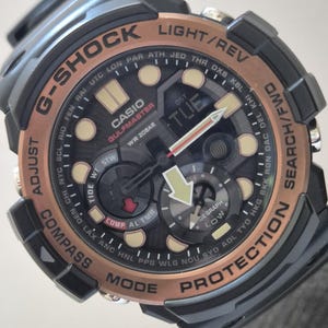 Rare Vintage Casio G-Shock Watch Gulf Master Moon Tide Graph Quartz Men&#39;s Watch- GN-1000RG-1A 51 Mm,Compass, Thermometer,World Time,NOS
