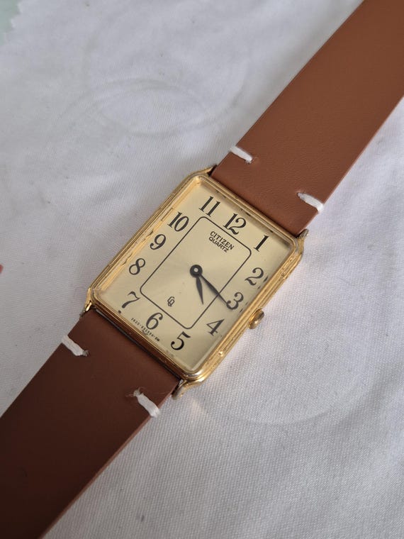 Vintage Citizen Tank Watch, Gold Plated Rectangular Dress Watch - Etsy