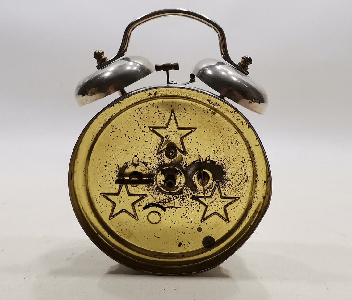 Vintage 1950' S Peter Mechanical Alarm Table Clock Etsy