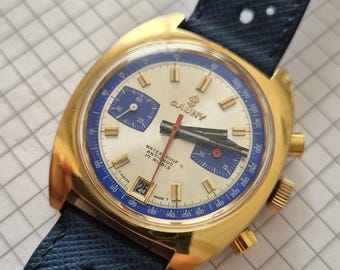 Rare Cauny Chronograph, Swiss Hand Winding Watch, Valjoux 7734, 1970s