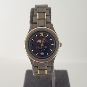 Stunning Fabiani Titan Moonphase Vintage Japan Miyota Quartz 1990's Wristwatch, Rare Collection Watch, Minimalist Elegant Timepiece