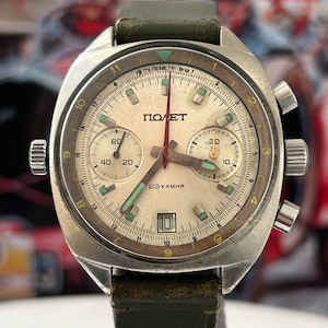 Vintage Poljot Chronograph Cal 3133 Mechanical Hand Winding Wristwatch 1980&#39;s,Collection Timepieces,The Best Gift Idea