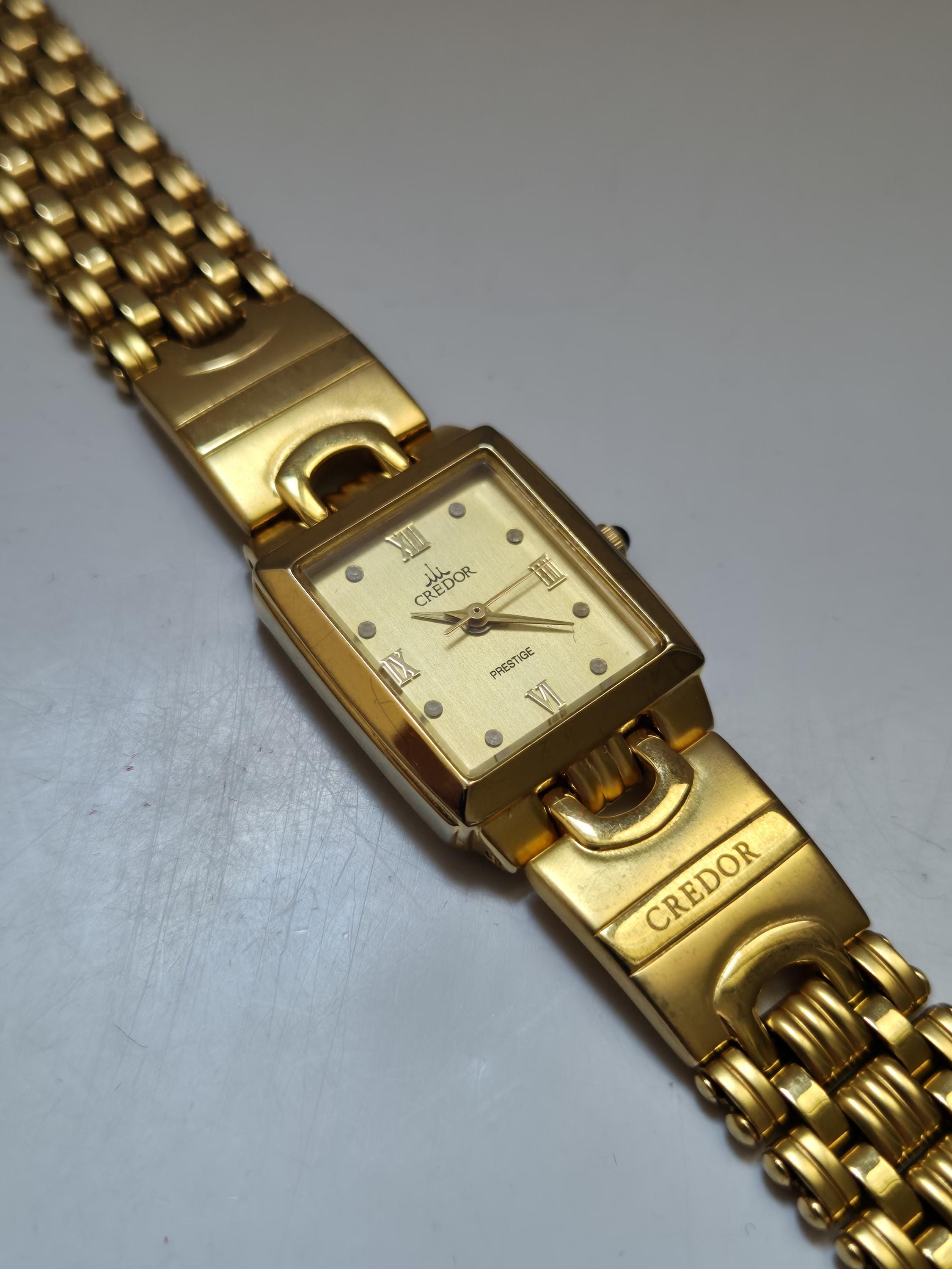 SEIKO Credor Prestige Women Quartz Watch,gold Plated 1990s Vintage