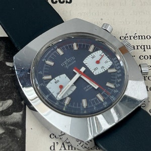 Rare RENIS Geneve Vintage Chronograph Swiss Hand Winding Watch Valjoux 7733 Racing Style 1970&#39;s ,Swiss Collection Timepieces
