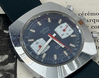 Seltener RENIS Geneve Vintage Chronograph, Schweizer Rennsportuhr, Valjoux 7733, 70er Jahre