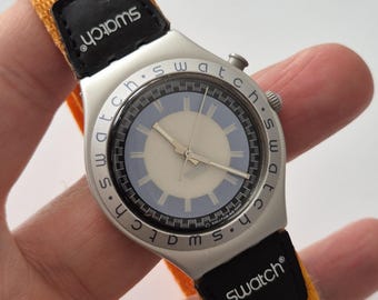 Vintage staal Irony ZEBAH YGS9000 – Swiss Made Big Loomi-horloge, 1996