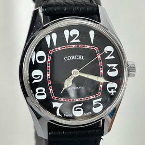 Rare CORCEL Automatic Swiss WristWatch, Men&#39;s Unique Dial , Vintage 1970&#39;s , The Best Gift, NOS Condition ,Elegant Dress Watch