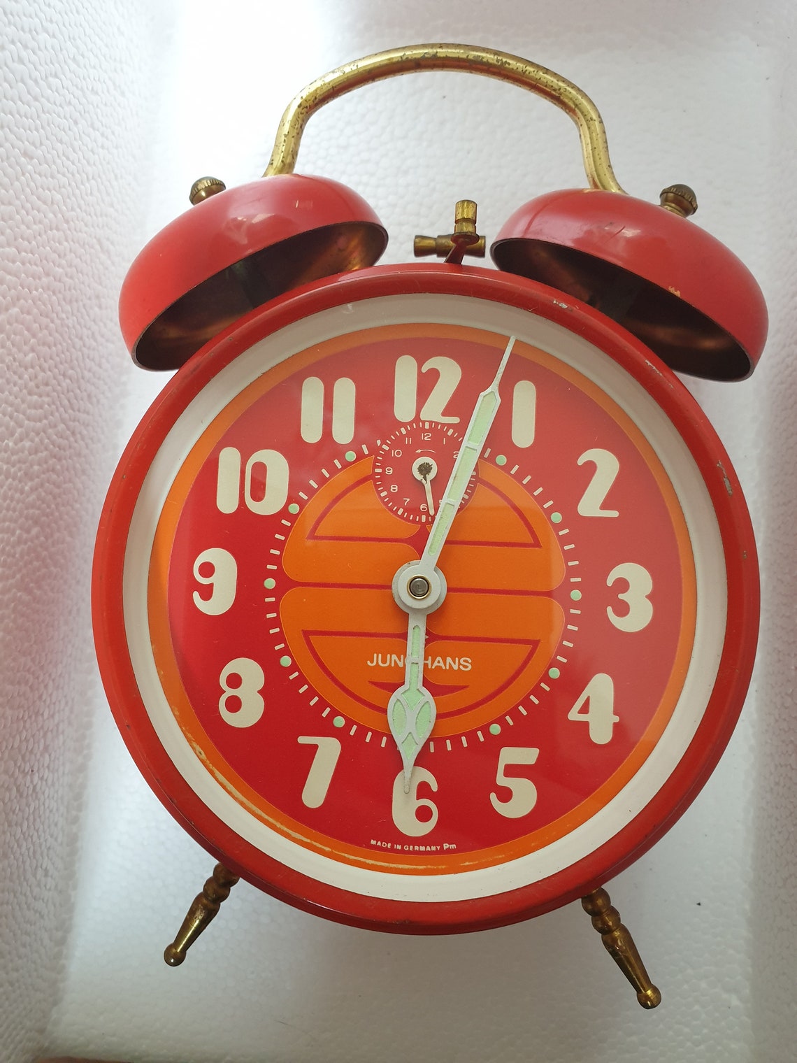 Vintage 1960' S Junghans Mechanical Alarm Table Clock, Antique German