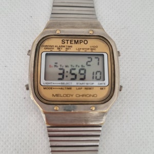 Ultra Rare Vintage Stempo München 80&#39;s Vintage Melody Lcd Watch,Collection Watch