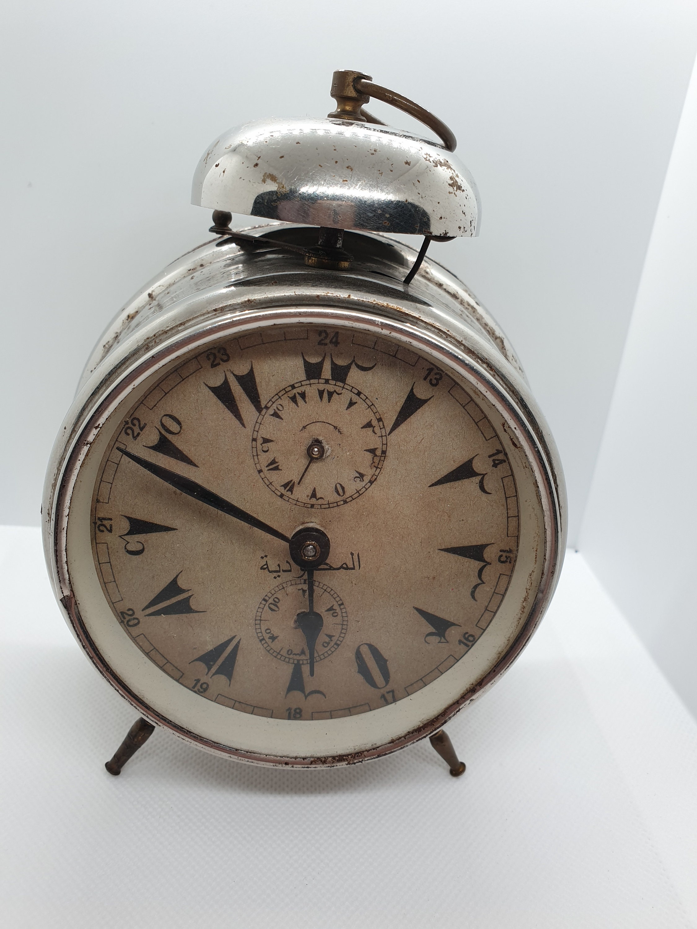 Rare Antique Early 20th's Ottoman Era Mechanical Alarm Table Clock