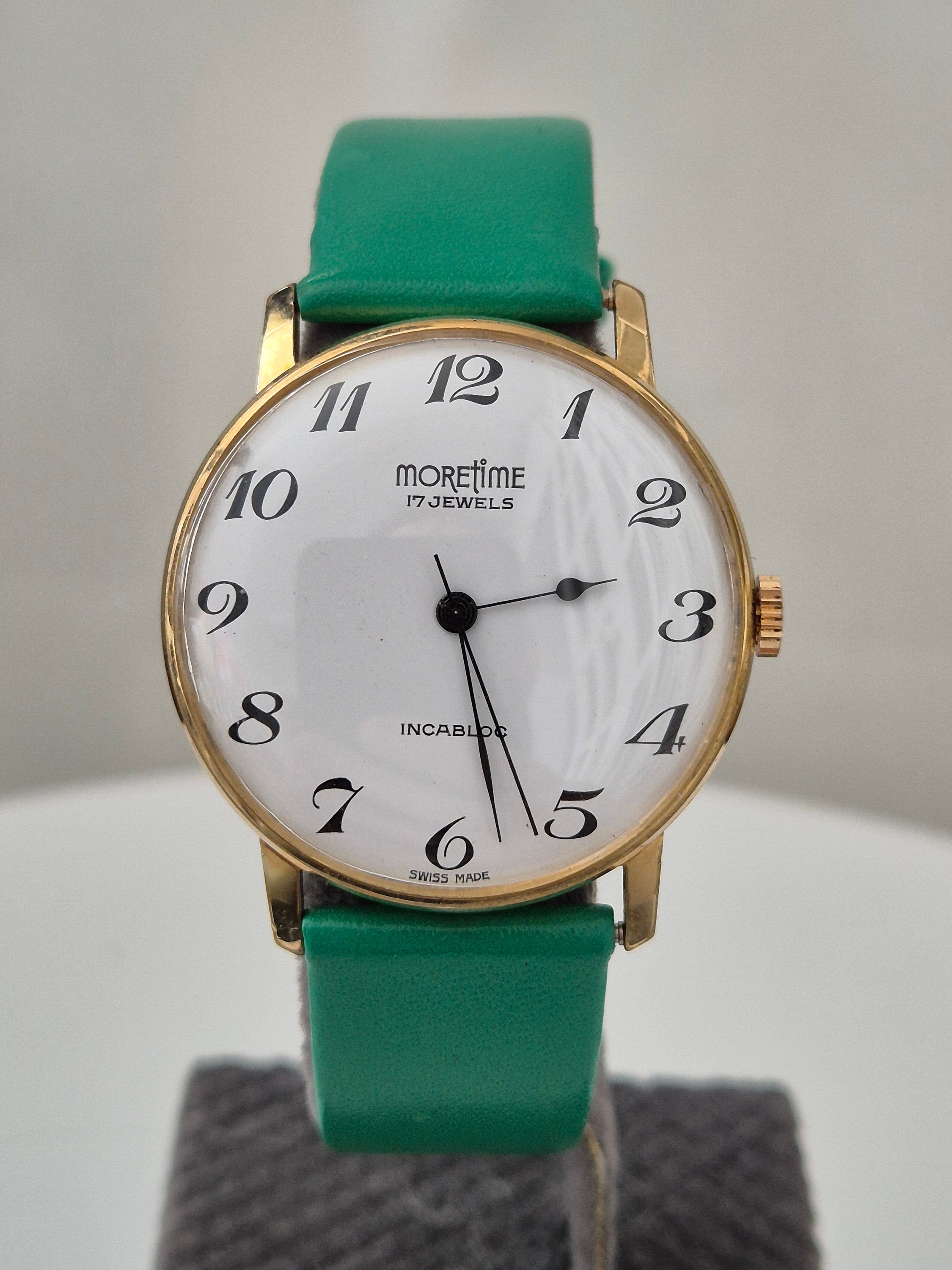 Great Moretime 17 Jewels Hand Winding Watch,gold Plated Great Moretime 17 Jewels Hand Winding Watch,gold Plated