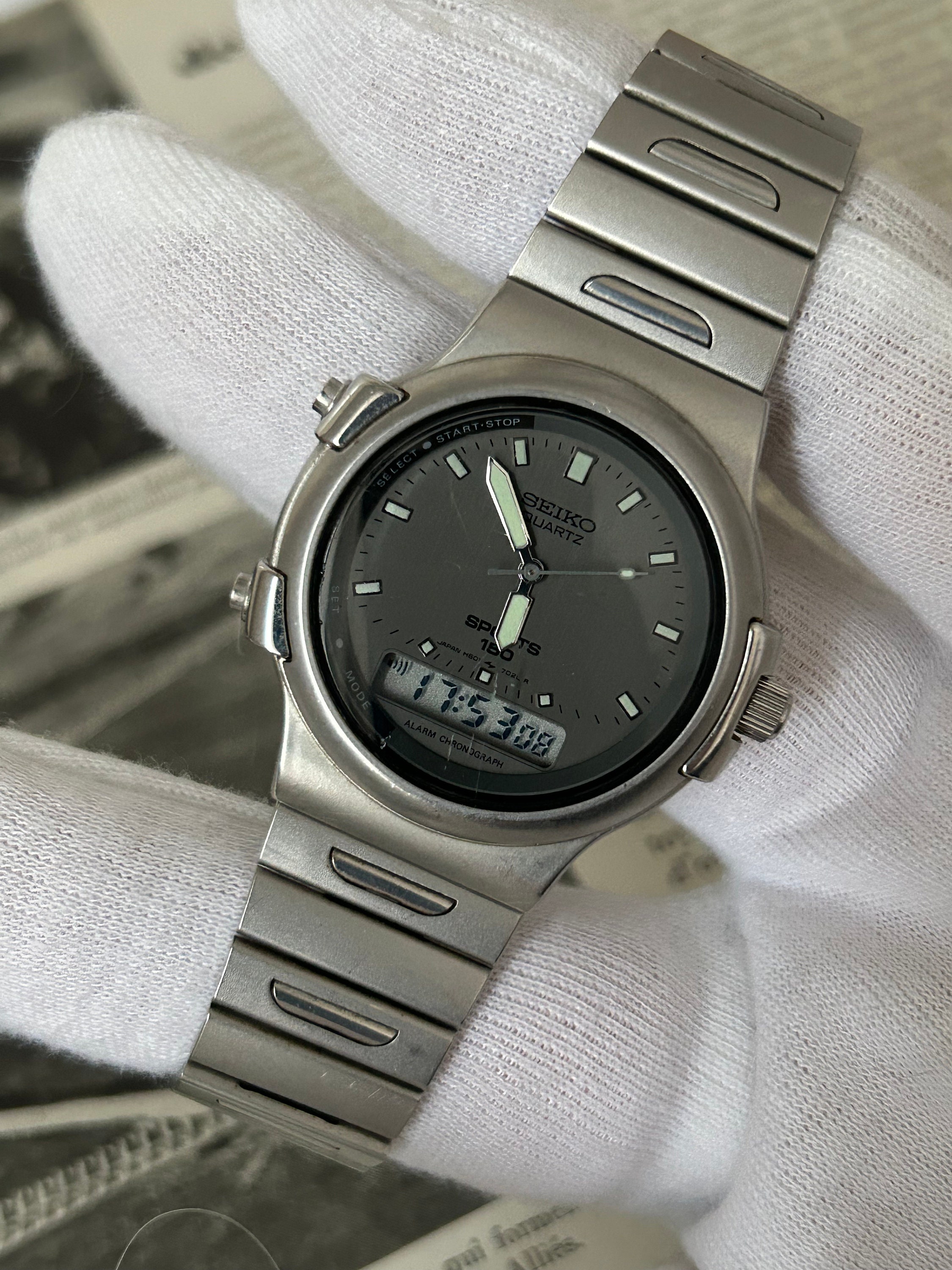 Seiko quartz lc dual chronograph deals