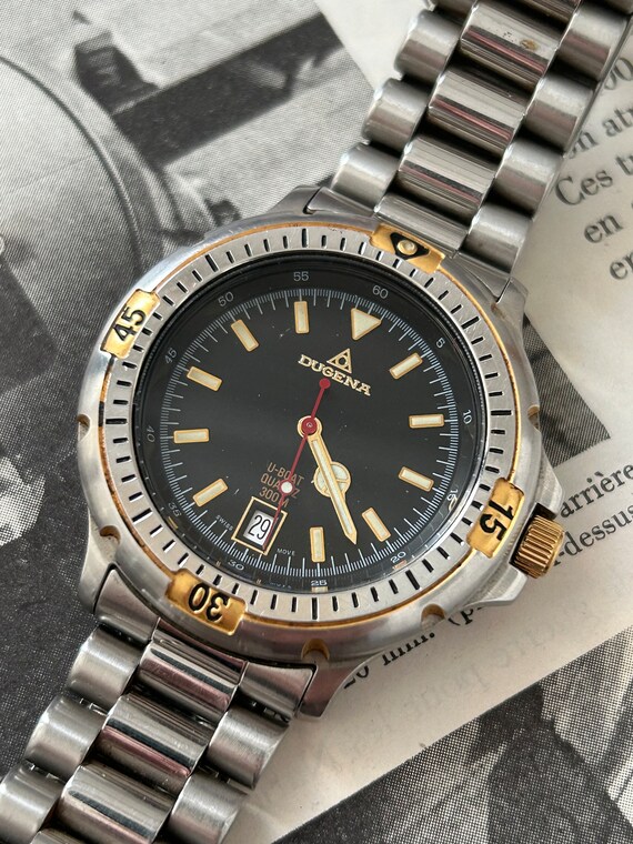 Rare Vintage Dugena U-boat Diver Watch, Swiss Quartz, NOS