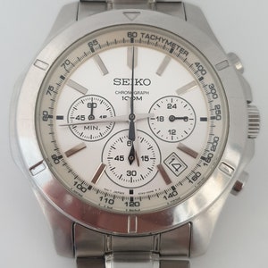 Great Seiko Chronograph Quartz Date 6T63-00G0, Rare Vintage Seiko