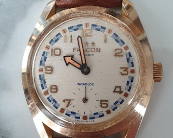 Falcon Vintage Watch, Gold Plated, Swiss Mechanical Hand Winding