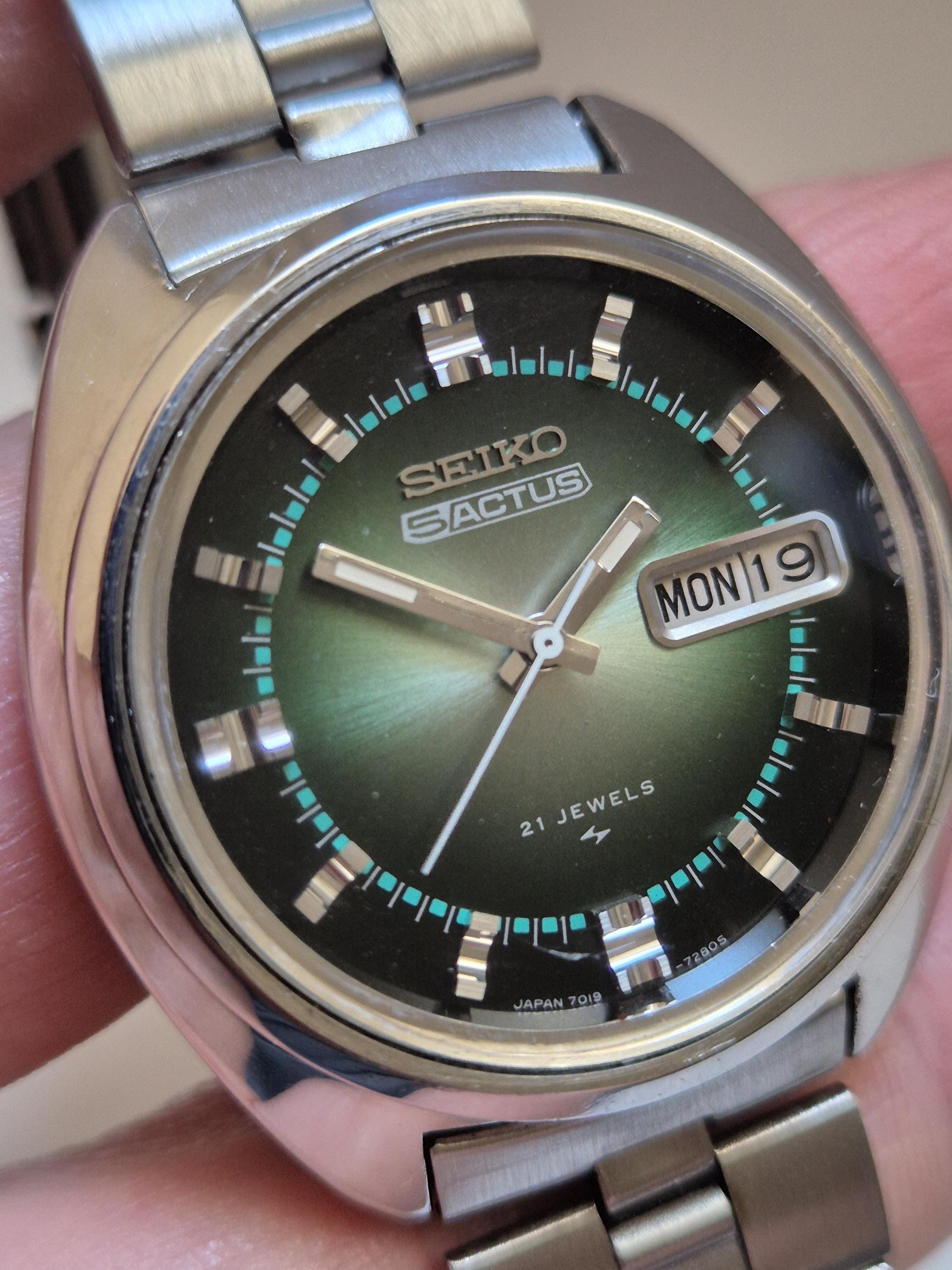 Rare Seiko 5 Actus Automatic Watch 7019-7210, Green Dials 1970s Vintage ,men's Watch, Collection Timepieces,gift for Fathers,original - Etsy Rare Seiko 5 Actus Automatic Watch 7019-7210, Green Dials 1970s Vintage ,men's Watch, Collection Timepieces,gift for Fathers,original - Etsy