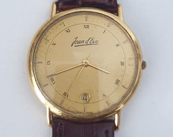 JEAN D'EVE Ultra Rare Schweizer Vintage Luxery Classique Uhr, minimalistische elegante Kleid Armbanduhr, fantastisches Zifferblatt, beste Geschenkidee