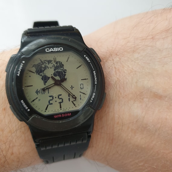 Rare Casio ABX 53 Twincept montre bracelet module 1326 vintage
