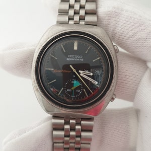 Ultra rzadki zegarek sportowy Seiko 5 z automatycznym chronografem i funkcją Speed Timer, męski zegarek vintage Day Date z czarną tarczą Cal.6139, kolekcja eleganckich zegarków wizytowych