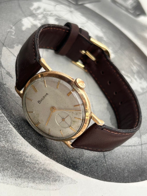 Vintage Bulova 10K Rolled Gold Filled Watch, 1940s Diamond  display picture 1