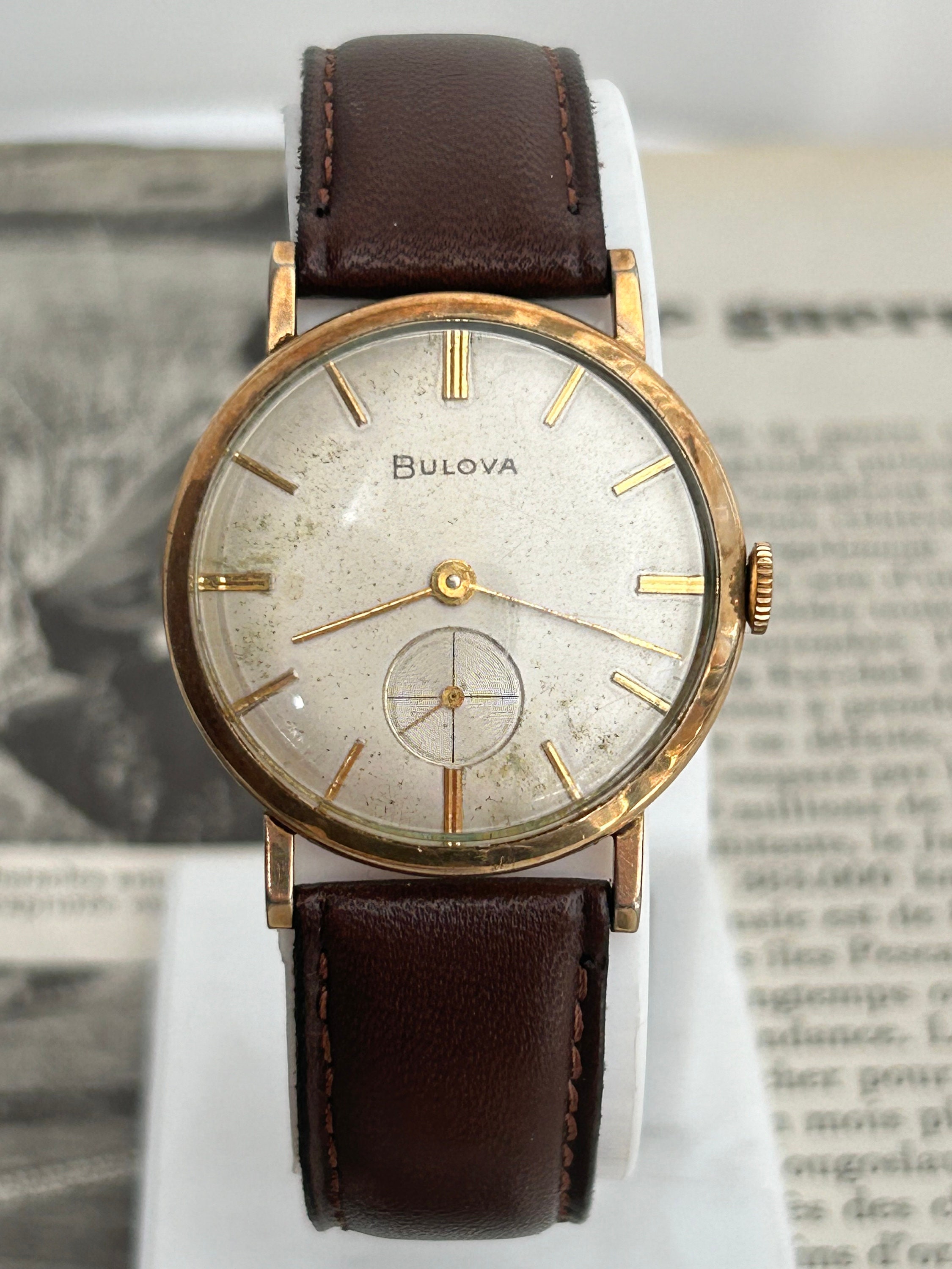 Vintage BULOVA 10K Rolled Gold Filled Circa 1940s Unisex Diamond Style Chips Wristwatch Minimalist Elegant Dress Watch Etsy