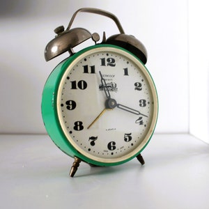Vintage 1950&#39;s Serkisof Mechanical Alarm Table Clock, Antique Desk Clock,Wind Up Alarm,Collection Mechanical Machine Clocks