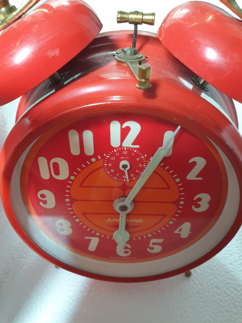 Vintage 1960' S Junghans Mechanical Alarm Table Clock, Antique German