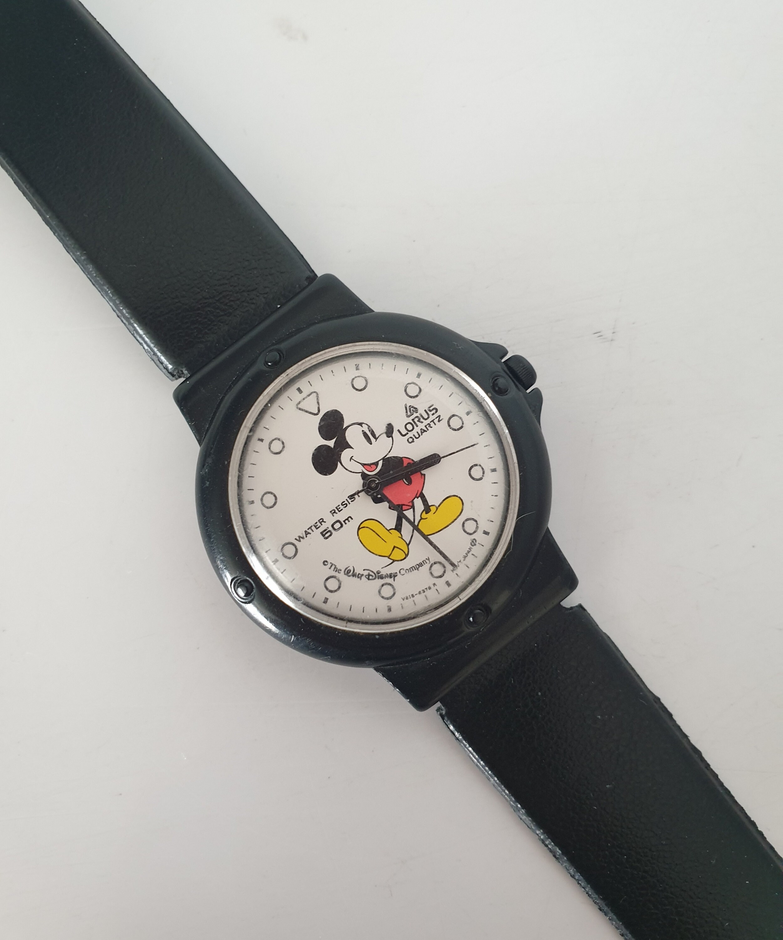 Vintage Mickey Mouse Watch, Lorus Seiko Quartz, Black Rubber  display picture 3