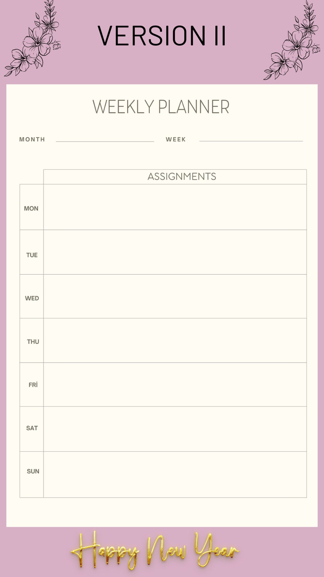 Weekly Simple Minimalist Printable Planner , A4 Letter ,4 Different ...