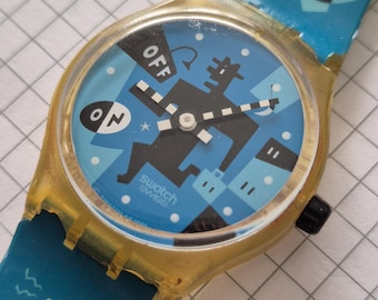 Rare Vintage Swatch Watch 1995 Musicall Running Time SLK 107