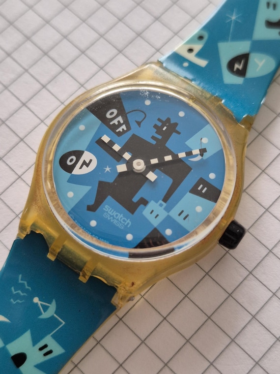 Rare Vintage Swatch Watch 1995 Musicall Running Time SLK 107 - Etsy