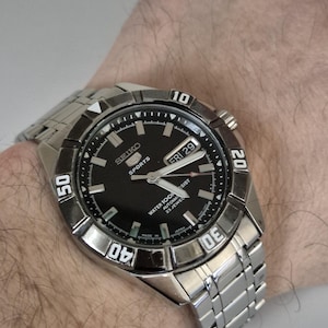 Rare Seiko 5 Sport Automatic Watch Day Date Men  Vintage Collection Timepieces ,Gift For Fathers, Birthday Gift