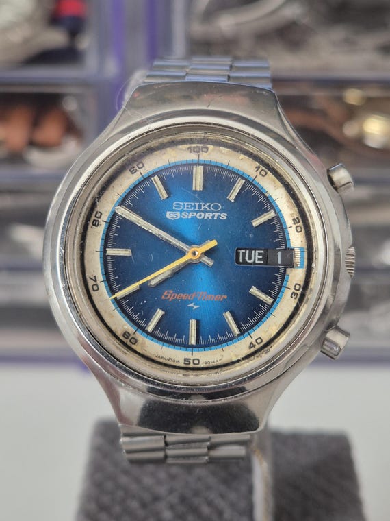 Rare Vintage SEIKO 5 Sports 7015-8000 Speed-timer Automatic