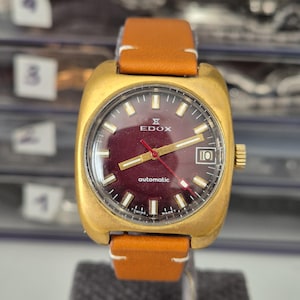 Vintage Rare EDOX AUTOMATIC Watch - Beautiful Condition 1970&#39;s,Gold Plated