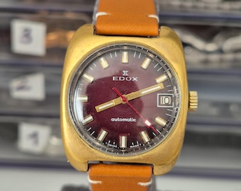 Vintage EDOX automatisch horloge uit de jaren 70 – verguld, 36 mm