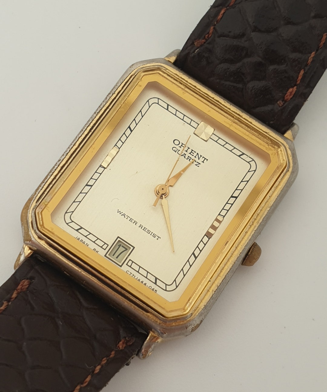 Rare Orient Tank Quartz Vintage Watch, Minimalist Elegant Dress