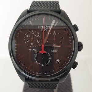 Amazing Tissot Men's T-Classic PR 100 Chronograph Quartz Watch,All Original Black Dial Swiss Wristwatch,Vintage Sport Tissot,NOS Condition