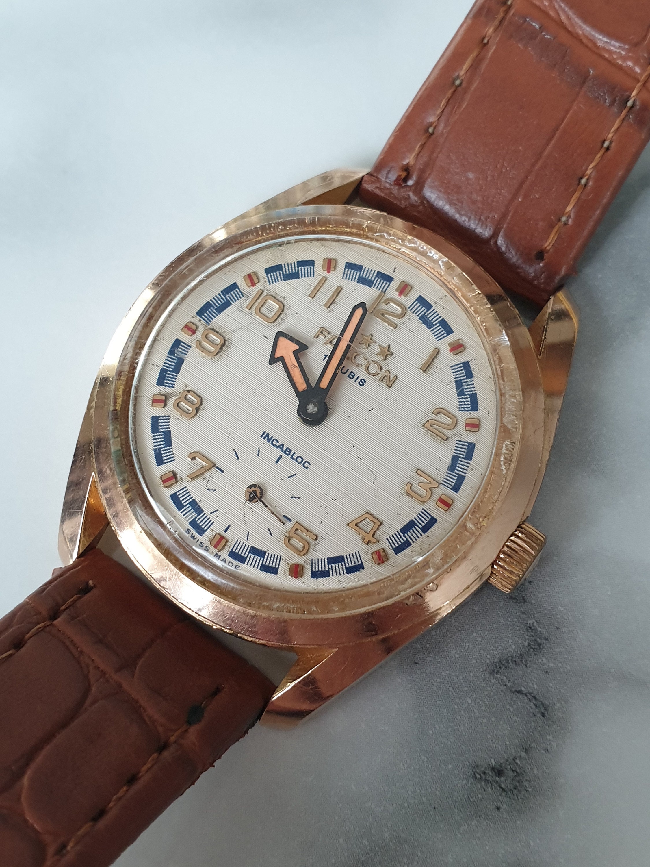 Falcon Vintage Watch, Gold Plated, Swiss Mechanical Hand Winding