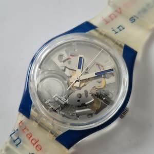 Vintage Swatch GK337 A Mass Class Unisex Quartz Watch AG 2000,Collection Swiss Watches,Gift For Friends,All Original,Skeleton Face Watch,NOS