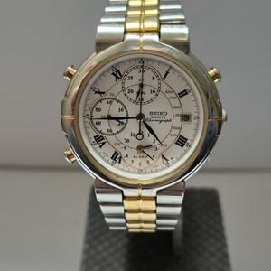 Rare Seiko Quartz Watch 7T32-7A00 Multifunction Alarm Chronograph Tachymeter Vintage 1990s,Gift For Mothers,Birthday Gift For Fathers