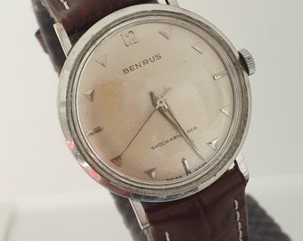 Rare Benrus Vintage Mechanical Hand Wind Wristwatch,Minimalist Elegant Luxery Collecton Watch