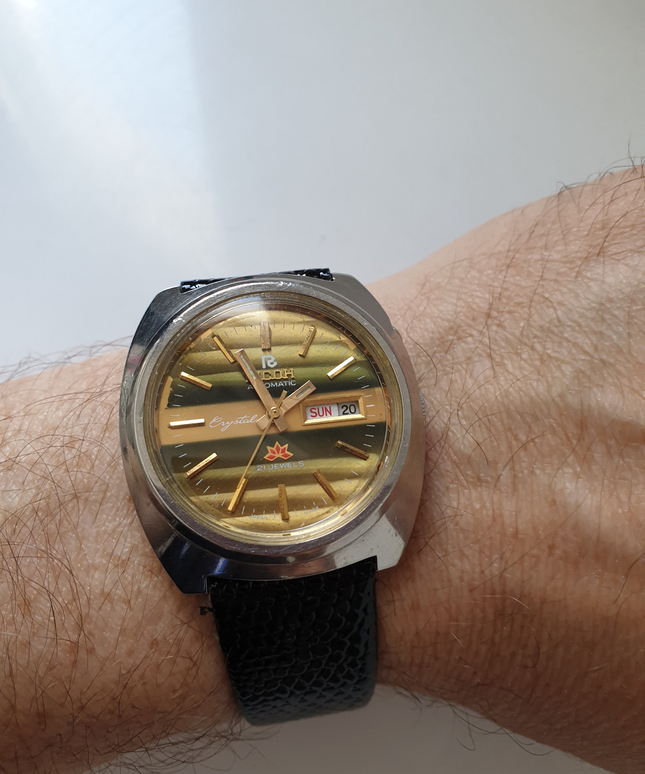 Vintage Ricoh Automatic 1970's Rare Men's Watch Gold Plated