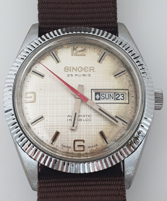 Rare SINGER Precision Automatic Vintage Wristwatch swiss Collection Watches 1960 s Etsy Australia
