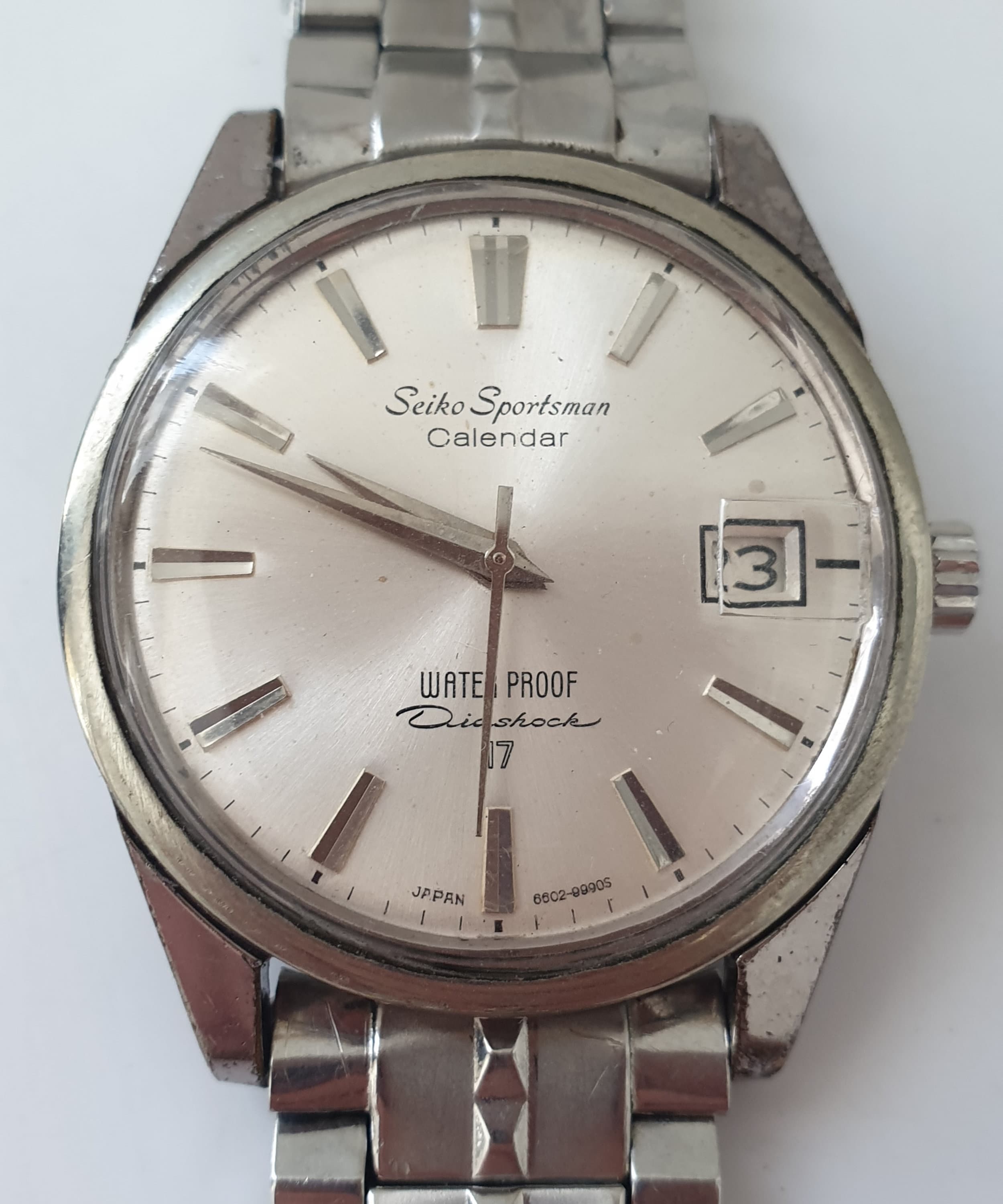 SEIKO Sportsman Diashock 17J Silver Men's Watch J15005E | eBay