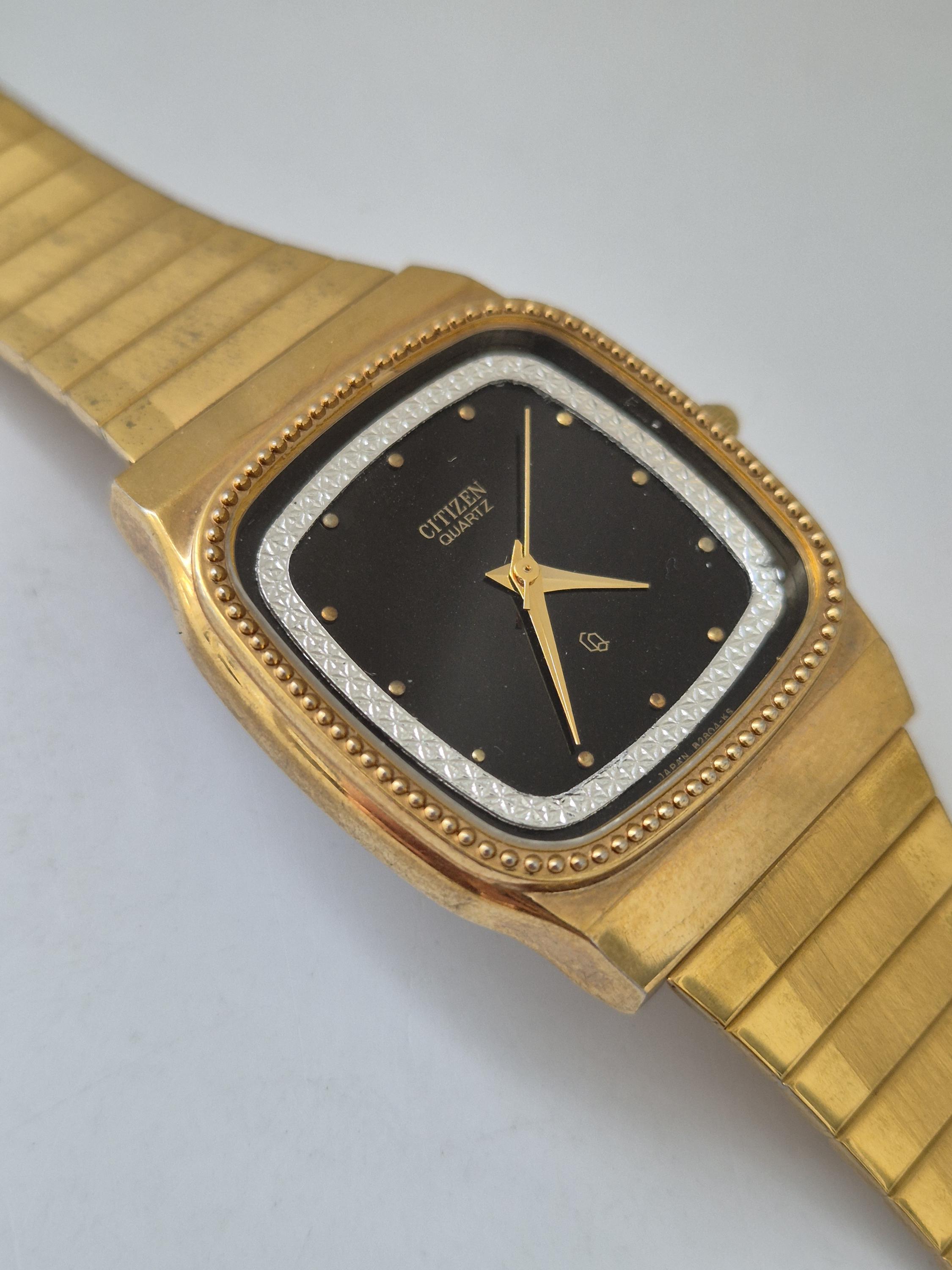 CITIZEN Tank Case Quartz Gold Vintage Watch , Minimalist  display picture 2