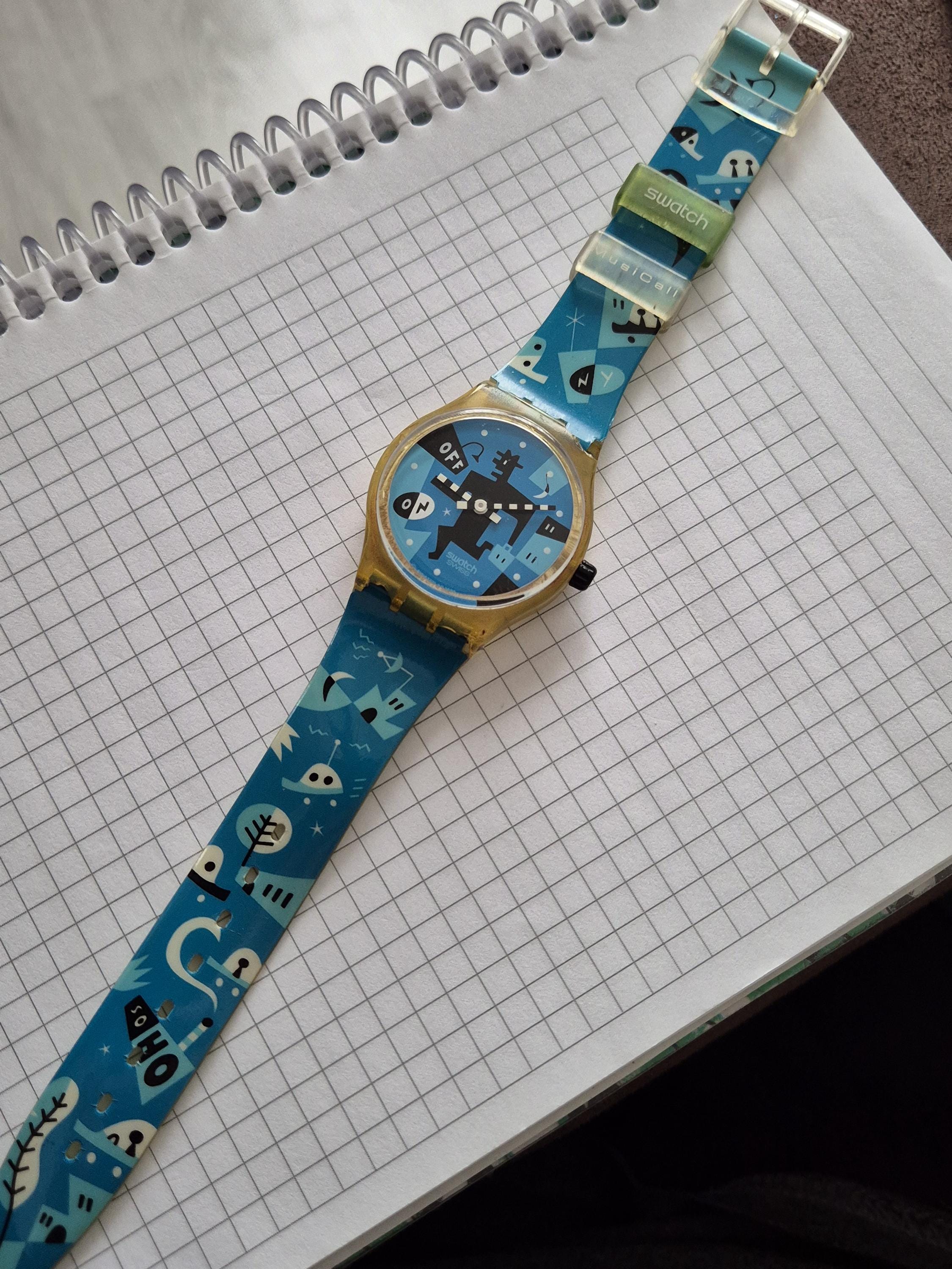Rare Vintage Swatch Watch 1995 Musicall Running Time SLK 107 - Etsy