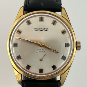 Great Eisenhardt Mechanical Hand Winding Watch,Sub Seconds,Circa 1970&#39;s,Rare Collection Swiss Made Timepieces,Minimalist Elegant Dress Watch